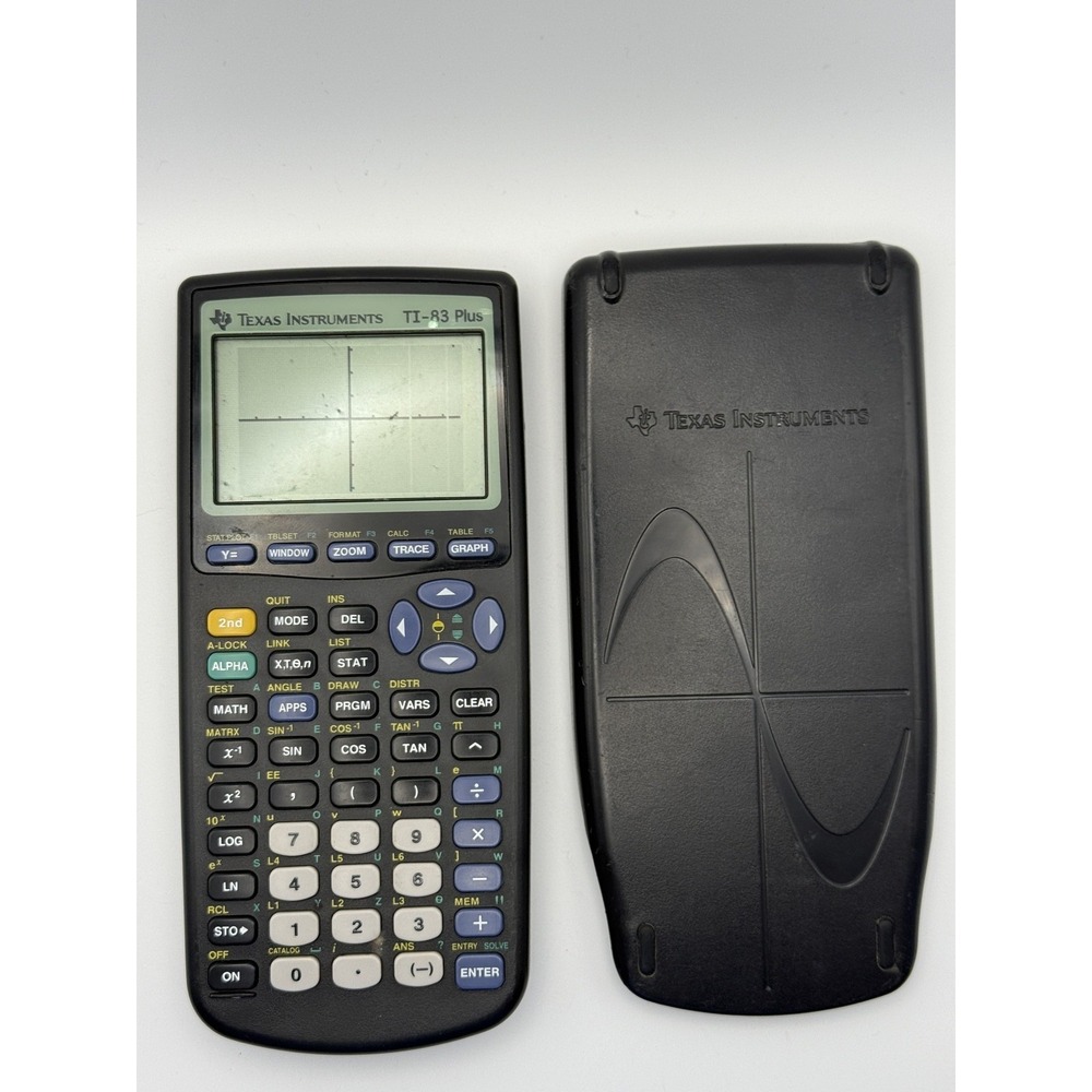 Texas Instruments TI-83 Plus Graphing Calculator with Cover - Tested & Working